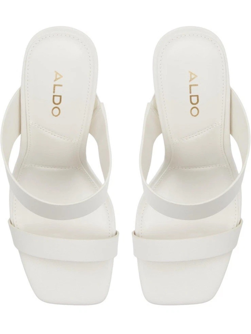 Aldo Ivory Double-Strap Platform Block Heel Sandals NEW $80 - Picture 8 of 8